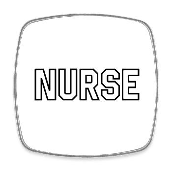 Krankenschwester - Viereckiger Kühlschrankmagnet - Weiß - Vorne