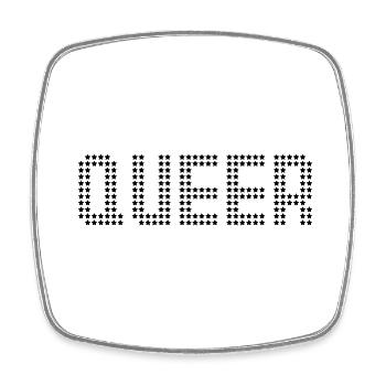 Queer - Viereckiger Kühlschrankmagnet - Weiß - Vorne
