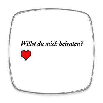 Heiratsantrag mit Herz - Viereckiger Kühlschrankmagnet - Weiß - Vorne