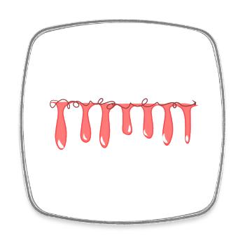 trait de motif de slime rouge - Magnet carré - blanc - Devant