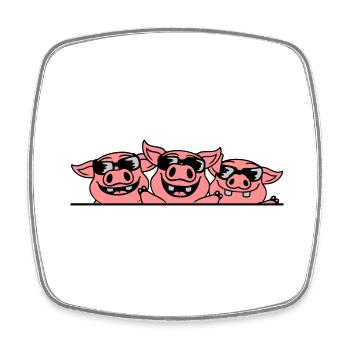 Crew Sunglasses Cool Pigs - Square fridge magnet - white - Front