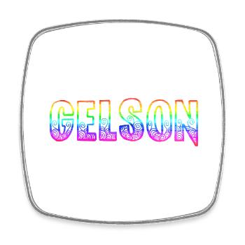 gelson rs rainbow - Square fridge magnet - white - Front