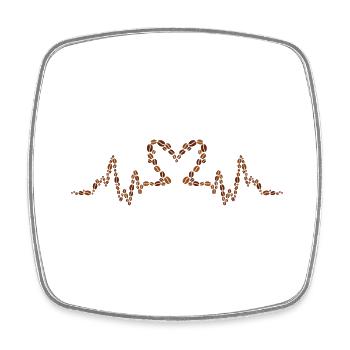 Coffee Cup Coffee Bean Coffee Gift Caffeine - Square fridge magnet - white - Front