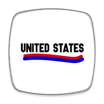 United States - Square fridge magnet - white - Front