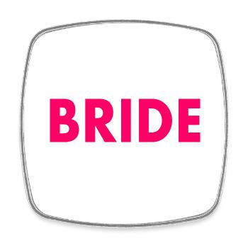 Bride - Viereckiger Kühlschrankmagnet - Weiß - Vorne