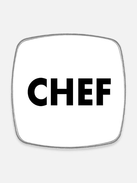 Chef - Viereckiger Kühlschrankmagnet - Weiß