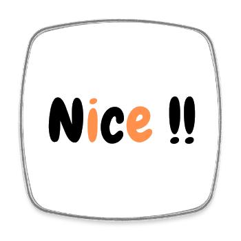 Nice!! - Square fridge magnet - white - Front