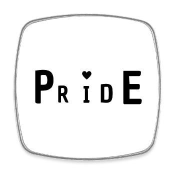 Pride Schriftzug - Viereckiger Kühlschrankmagnet - Weiß - Vorne