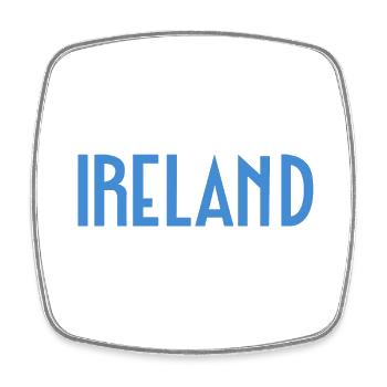 Irland - Viereckiger Kühlschrankmagnet - Weiß - Vorne