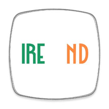 Irland - Viereckiger Kühlschrankmagnet - Weiß - Vorne