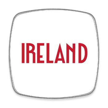 Irland - Viereckiger Kühlschrankmagnet - Weiß - Vorne