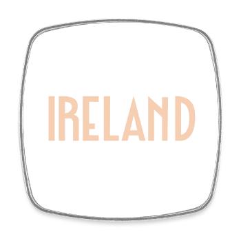 Irland - Viereckiger Kühlschrankmagnet - Weiß - Vorne
