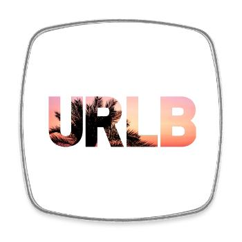 URLB - Urlaub Strand Palmen Ferien Sommer Sonne - Viereckiger Kühlschrankmagnet - Weiß - Vorne