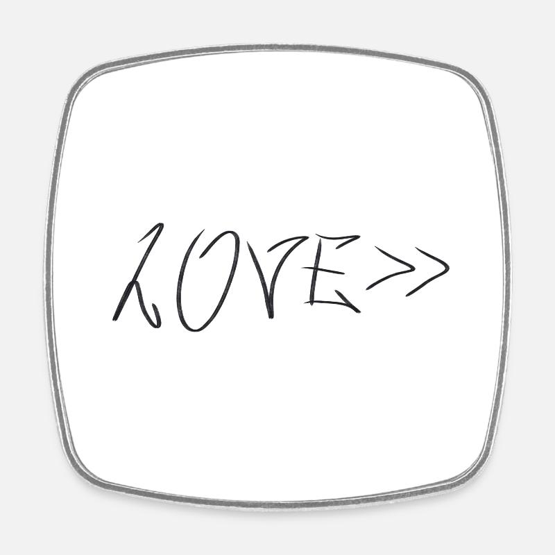 LOVE>> - Square fridge magnet - white