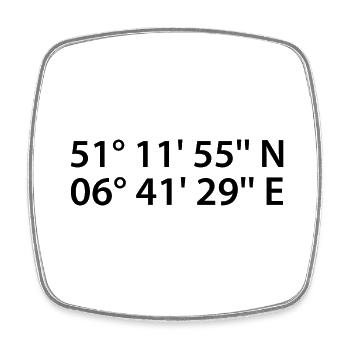 Coordonnées neuss - Magnet carré - blanc - Devant