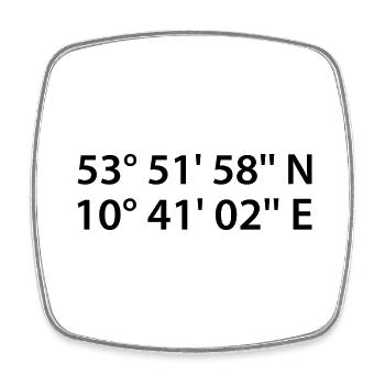 Lübeck Coordinates - Square fridge magnet - white - Front