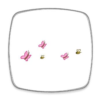 symboles forme nature papillon abeilles animaux - Magnet carré - blanc - Devant