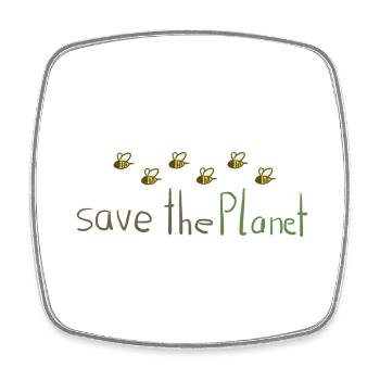 rette den Planeten bienen naturschutz Klimaschutz - Viereckiger Kühlschrankmagnet - Weiß - Vorne