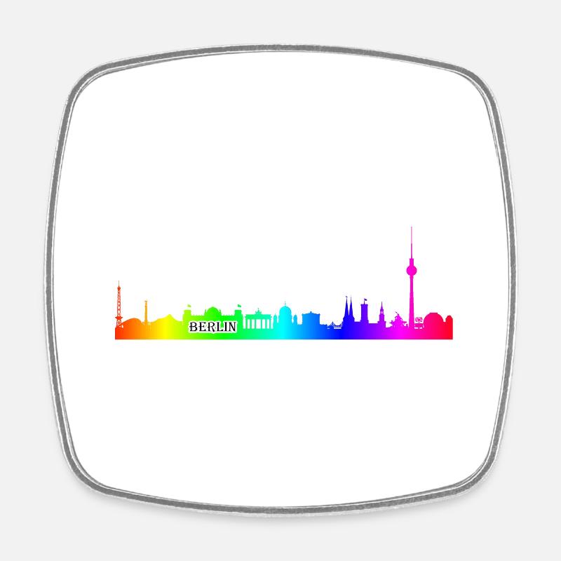 RainbowBerlin - Viereckiger Kühlschrankmagnet - Weiß