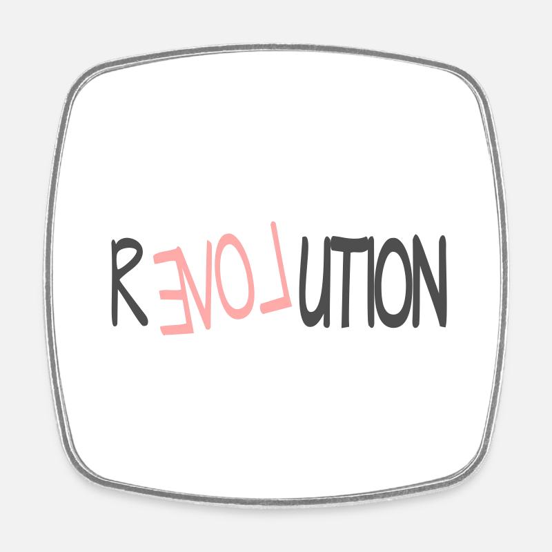 Revolution - Viereckiger Kühlschrankmagnet - Weiß