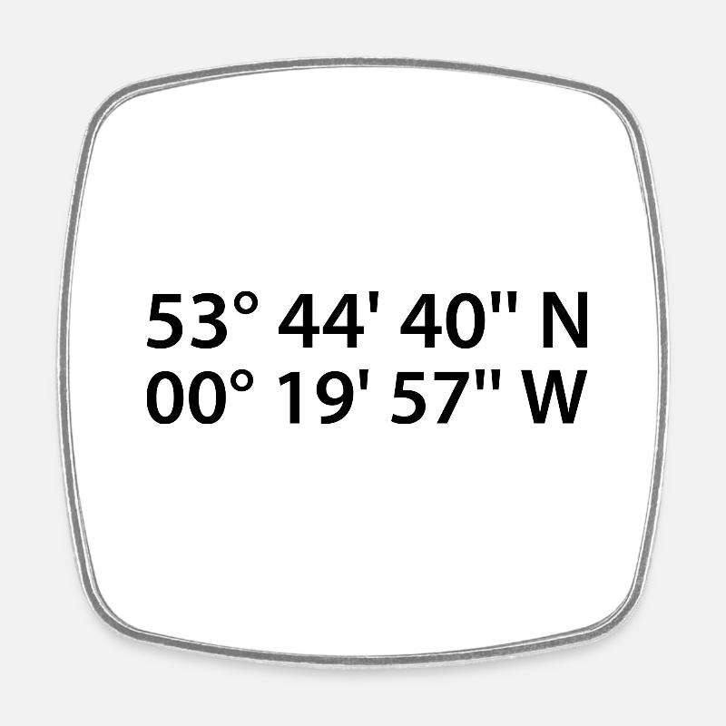 Kingston upon Hull Coordinates - Square fridge magnet - white