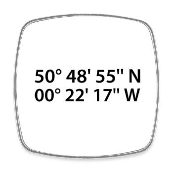 Worthing Coordinates - Square fridge magnet - white - Front