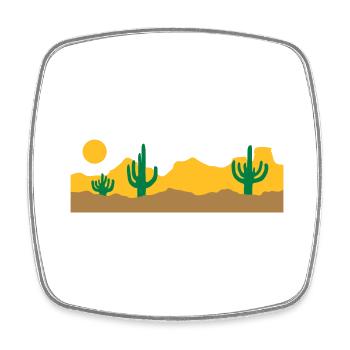 Landschaft Wüste Silhouette Skyline - Viereckiger Kühlschrankmagnet - Weiß - Vorne