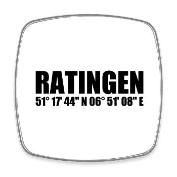 Ratingen Koordinaten - Viereckiger Kühlschrankmagnet - Weiß - Vorne