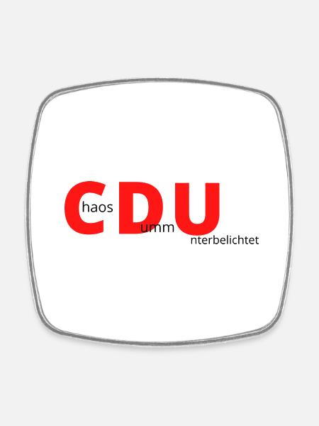 CDU - Viereckiger Kühlschrankmagnet - Weiß