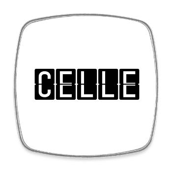 Panneau de l’aéroport de Celle - Magnet carré - blanc - Devant