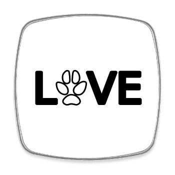 Love Dog Paw 2 Vecteur - Magnet carré - blanc - Devant