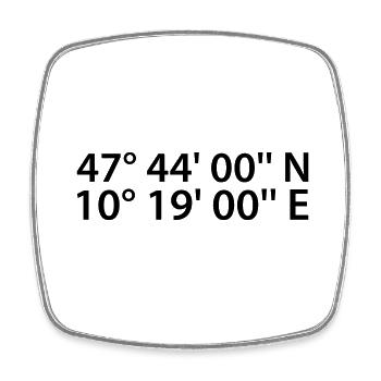 Kempten (Allgäu) coordinates - Square fridge magnet - white - Front