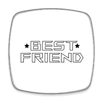 Best Friend Tshirt white - Viereckiger Kühlschrankmagnet - Weiß - Vorne