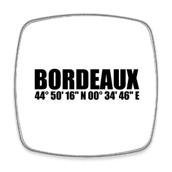 Coordonnées de Bordeaux - Magnet carré - blanc - Devant
