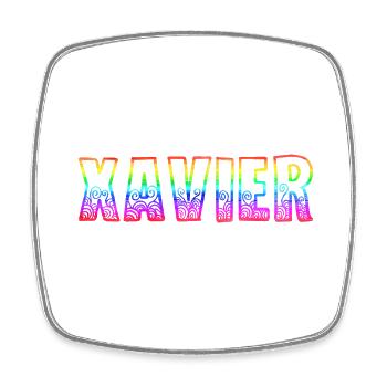 xavier rs rainbow - Square fridge magnet - white - Front