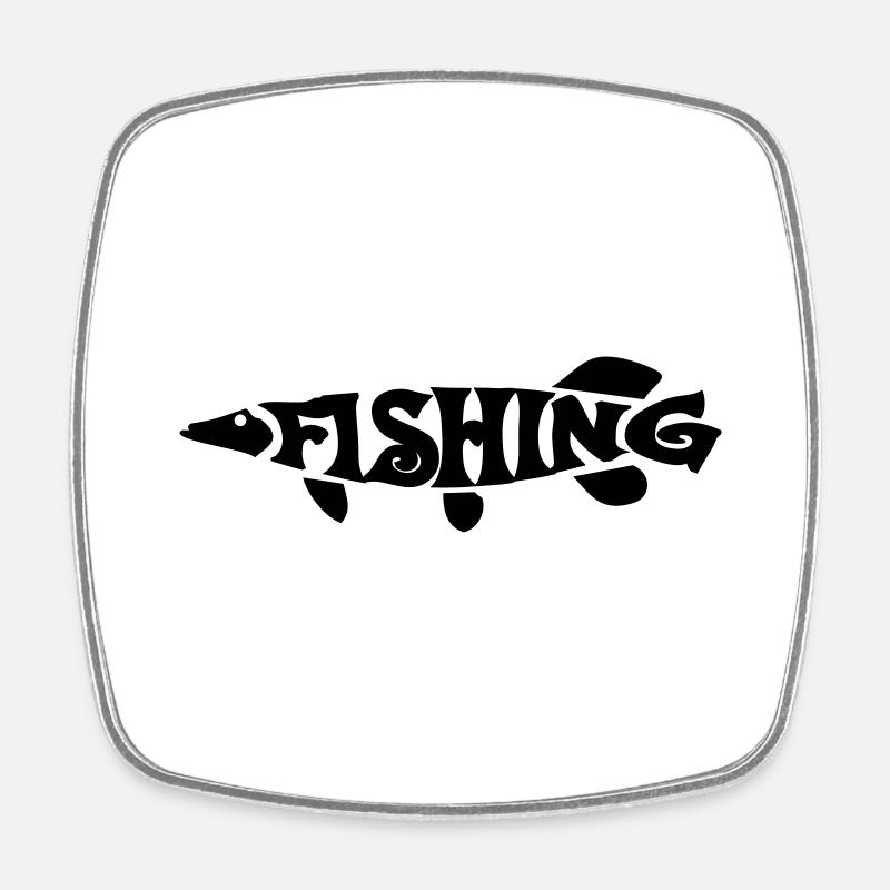 Fishing - Square fridge magnet - white