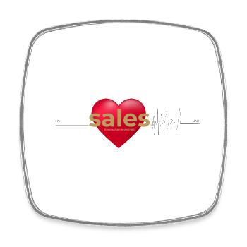 Sales Herzschlag Bild - Viereckiger Kühlschrankmagnet - Weiß - Vorne