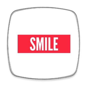 SMILE - Square fridge magnet - white - Front