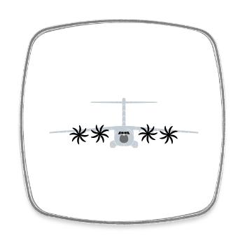 A400M grau - Viereckiger Kühlschrankmagnet - Weiß - Vorne