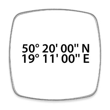 Dąbrowa Górnicza coordinates - Square fridge magnet - white - Front