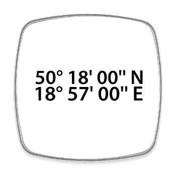 Chorzów Coordinates - Square fridge magnet - white - Front