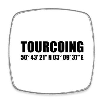 Coordonnées de tourcoing - Magnet carré - blanc - Devant