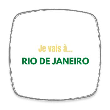 je vais à Rio de Janeiro TEE-SHIRT - Magnet carré - blanc - Devant