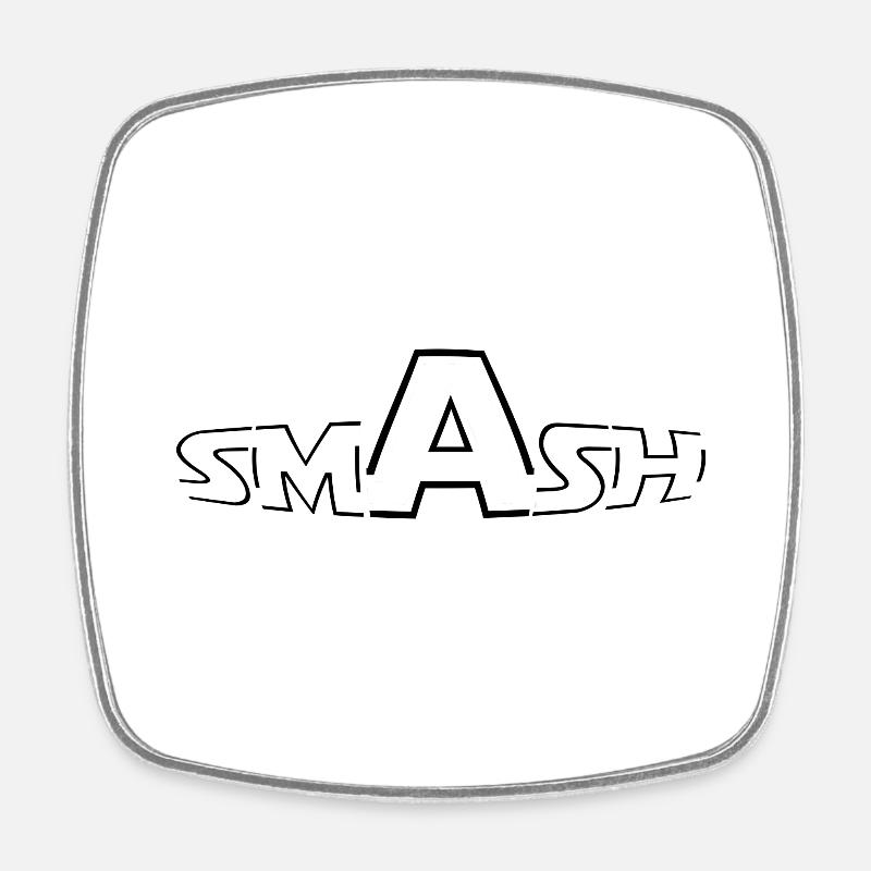 WHITE - SMASH IT - Viereckiger Kühlschrankmagnet - Weiß