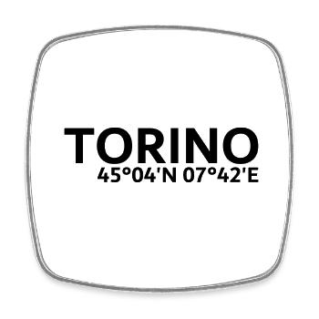 Coordonnées de Turin - Magnet carré - blanc - Devant