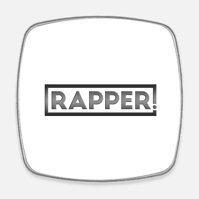 Rapper - Square fridge magnet - white