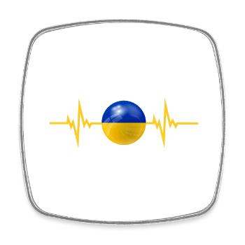 Ukraine Football 2022 battement de cœur Ukraine - Magnet carré - blanc - Devant
