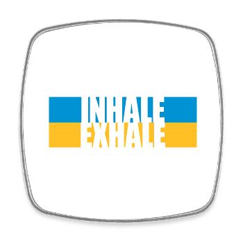 Inspirez expirez Yoga citation - Magnet carré - blanc - Devant