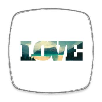 Nature in a love Wonderful lake - Square fridge magnet - white - Front