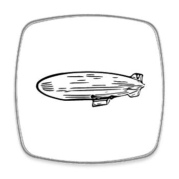 Zeppelin Luftschiff Fan Design - Viereckiger Kühlschrankmagnet - Weiß - Vorne